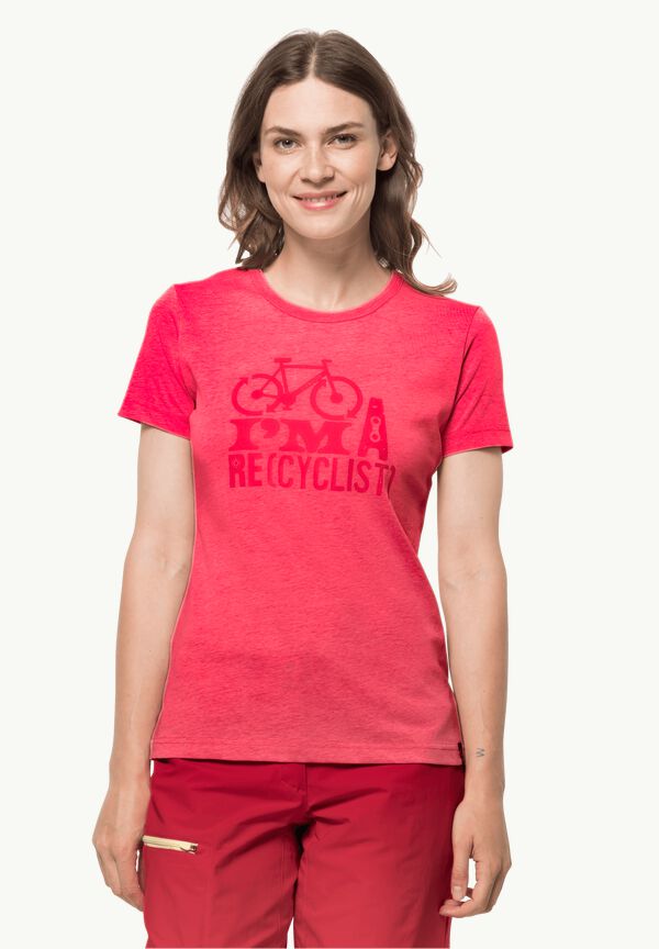 Women\'s - T-shirt – - red cotton tulip JACK OCEAN W XL TRAIL T organic WOLFSKIN
