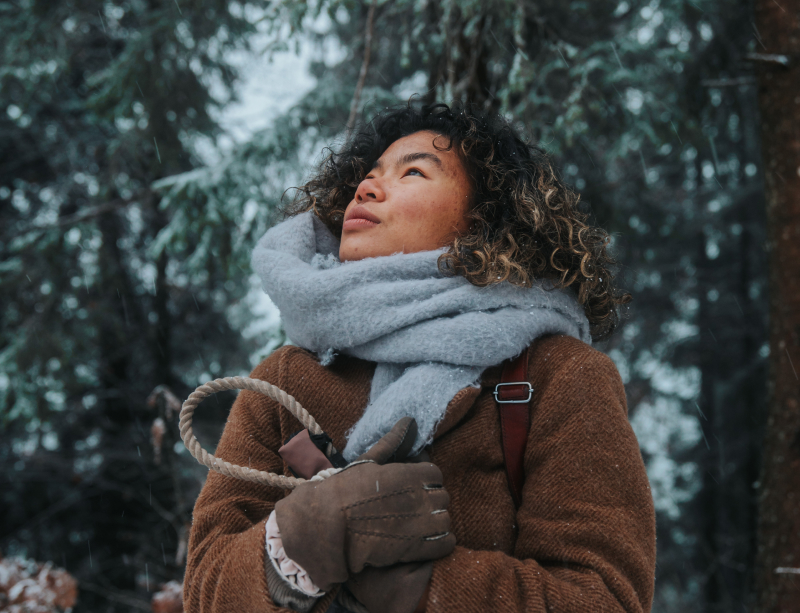 Isi in a forest in winter