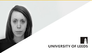 Portrait of Philippa Hill and University of Leeds logo